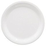 Yanco MS-107WT Mile Stone Narrow Rim Round Plate, 7.25" Diameter, Melamine, White Color, Pack of 48
