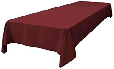 LA Linen Polyester Poplin Washable Rectangular Tablecloth, Stain and Wrinkle Resistant Table Cover 60x108, Fabric Table Cloth for Dinning, Kitchen, Party, Holiday 60 by 108-Inch, Burgundy