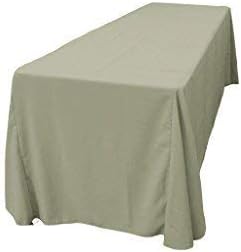 LA Linen Polyester Poplin Washable Rectangular Tablecloth, Stain and Wrinkle Resistant Table Cover 90x156, Fabric Table Cloth for Dinning, Kitchen, Party, Holiday 90 by 156-Inch, Gray Light