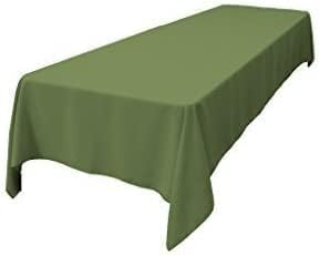 LA Linen Polyester Poplin Washable Rectangular Tablecloth, Stain and Wrinkle Resistant Table Cover 60x120, Fabric Table Cloth for Dinning, Kitchen, Party, Holiday 60 by 120-Inch, Sage Dark