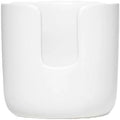 Public Goods Ceramic Cleansing Rounds Holder | Matte White Stoneware Makeup Remover Pad Organizer | Minimalist Bathroom Storage Container for Cotton Rounds | Handmade, Dishwasher Safe