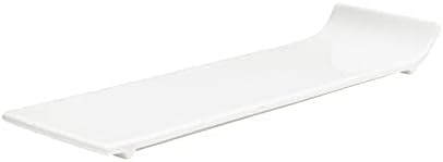 Vikko Rectangular Appetizer Plates, Set of 4 Small White Plate with Lifted Edge, Elegant Dishware for Serving Entres, Appetizers and Desserts, Dishwasher Safe, Microwave Safe