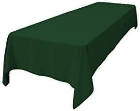 LA Linen Polyester Poplin Washable Rectangular Tablecloth, Stain and Wrinkle Resistant Table Cover 60x126, Fabric Table Cloth for Dinning, Kitchen, Party, Holiday 60 by 126-Inch, Hunter Green