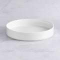 Lore Bright White Porcelain Deep Plate, 10 3/4 Inch, Raised Rim, Dishwasher Safe, Stackable, Scandinavian Design, 12 per Case