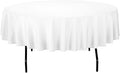 Gee Di Moda 132 Inch White Round Tablecloth - Heavy Duty, Machine Washable, Wrinkle Resistant - For 72 to 96 Inch Round Tables - Ideal for Buffet, Holidays, Dinner, Wedding & Baby Showers