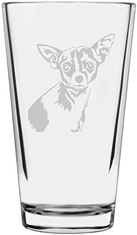 Chihuahua Custom Personalized Dog Themed Etched All Purpose 16oz Pint Glass