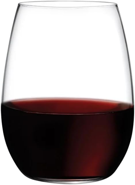 NUDE Pure Set of 4, Bordeaux Wine Stemless Glasses 20.75 oz, |Smooth Rim|, Clear Glass Wine Tumbler, Ideal for Cocktails & Perfect for Homes & Bars
