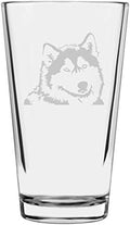 Alaskan Malamute Custom Personalized Dog Themed Etched All Purpose 16oz Pint Glass