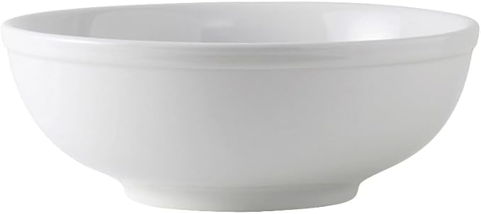 Tuxton China BPB-7003 Menudo/Salad/Pasta Bowl, 75-1/2 oz., 9-1/2" Dia. x 3-1/2"H, Round, Microwave and Dishwasher Safe, Oven Proof, Fully Vitrified, DuraTux, Porcelain White, Pack of 12