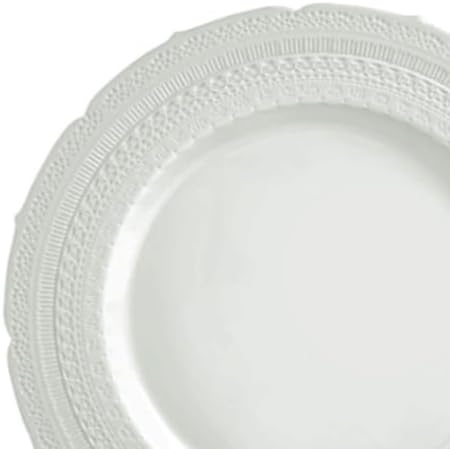 " OCCASIONS " 80 Plates Pack,(40 Guests) Extra Heavyweight Vintage Wedding Disposable/Reusable Plastic Plates 40 x11'' Dinner +40 x 8.25'' Salad/Dessert Plate (Chatesau Light Gray)