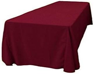 LA Linen Polyester Poplin Washable Rectangular Tablecloth, Stain and Wrinkle Resistant Table Cover 90x156, Fabric Table Cloth for Dinning, Kitchen, Party, Holiday 90 by 156-Inch, Burgundy