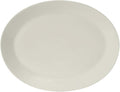 Tuxton China AMU-025 Platter, 15-3/8" x 11-7/8", Oval, Wide Rim, Microwave and Dishwasher Safe, Oven Proof, Fully Vitrified, Ceramic, AlumaTux, Modena, Pearl White, Pack of 6