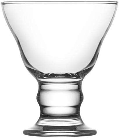 Vikko Orion Glass Sundae Bowls: Dessert Cups – For Parfait, Ice Cream, Pudding, Fruit, and More – Set of 6 Thick Large Dessert Dishes - 8.75 ounces - Dishwasher Safe
