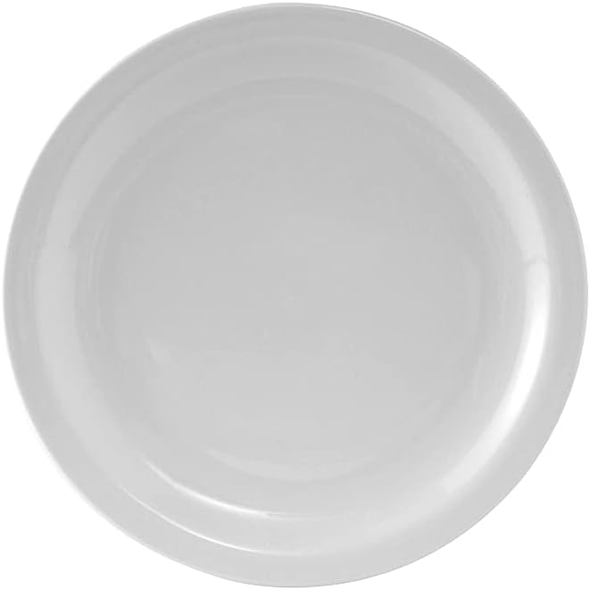 Tuxton China CLA-074 Plate, 7-1/2" Diameter, Round, Narrow Rim, Microwave and Dishwasher Safe, Oven Proof, Fully Vitrified, Colorado, Porcelain White, Pack of 36