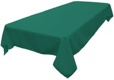 LA Linen Polyester Poplin Washable Rectangular Tablecloth, Stain and Wrinkle Resistant Table Cover 60x102, Fabric Table Cloth for Dinning, Kitchen, Party, Holiday 60 by 102-Inch, Teal