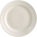 Stoneware Wide Rim Dinner Plates, 10.5 Inch, Ivory White, Microwave and Oven Safe, Round, 12 Count