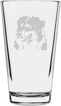 Australian Shepherd Customizable Dog Themed Etched All Purpose 16oz Pint Glass