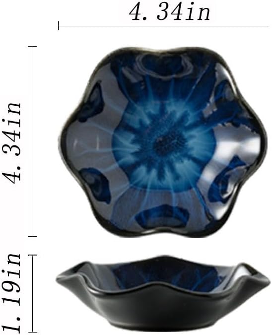 Jewelry Dish Tray - Ceramic Trinket Tray for Rings, Keys, Earrings | Decorative Key Bowl for Women, Gift for Friends, Sisters, Daughter, Mother, Lotus leaf shap, Jewelry Trays (Deep Blue)
