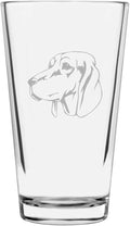 Redbone Coonhound Customizable Dog Themed Etched All Purpose 16oz Pint Glass