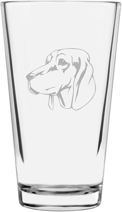 Redbone Coonhound Customizable Dog Themed Etched All Purpose 16oz Pint Glass