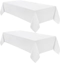 VidaFete Tablecloth 60 * 102inch 2pack Rectangle Table Cloth Polyester, Stain Wrinkle Resistant Dining Table Cover for Kitchen Dinning Party Wedding Rectangular Tabletop Buffet Decoration(White)
