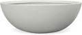 7.7" H x 22" D Round Bowl Fiberstone Planter for Succulent and Lotus with Drainage Hole, Smooth Finishes, Weather Resistant, Included 2 Extra Coco Mats (Light Gray, 19.9" Pot Opening)