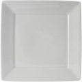 Tuxton China BWH-1016 Plate, 10-1/8", Square, Wide Rim, Microwave and Dishwasher Safe, Oven Proof, Fully Vitrified, Ceramic, DuraTux, White, Pack of 12
