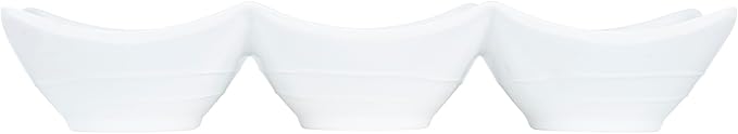 Restaurantware Voga 8.5 Ounce Divided Serving Dishes 10 Square Condiment Serving Dishes - 3 Compartments Serve Appetizers Snacks Dips Or Dressings White Melamine 3 Compartment Dishes