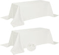 Fokitut 2 Pack Waterproof Rectangle Tablecloth, 90x156 Inch,Stain Resistant and Wrinkle Polyester Table Cloth, Fabric Table Cover for Kitchen Dining, Wedding, Party, Holiday Dinner-Ivory