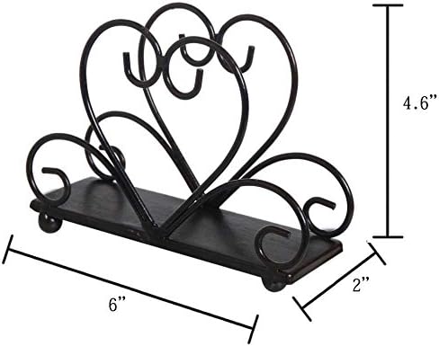Metal Table Napkin Holder Freestanding Tissue Dispenser (Black)