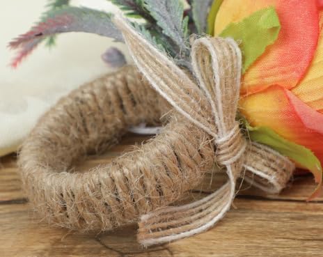Floral Napkin Rings Set of 6,Rustic Rose Napkin Rings Flower Dinner Napkin Holder for Table Decoration (26#Orange)