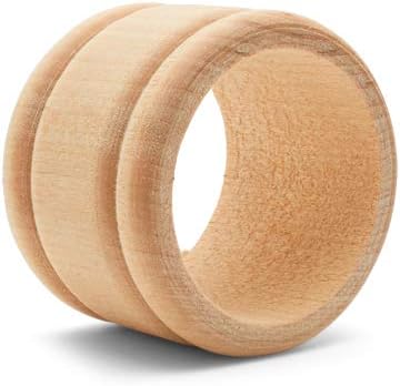 Unfinished Wood Napkin Rings Set of 100, 1-3/4 Inch Wooden Napkin Rings for Decorating and Crafting, Colonial Style, by Woodpeckers