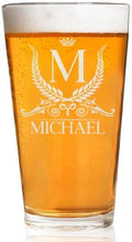 Personalized 16oz Beer Glass, Engraved Monogram Pint Glass, Birthday, Chrismas Gifts for Him, Groomsmen Gift Idea, Groomsman Beer Mug, Best Man Gift