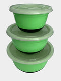 Crisp 6-Piece Mixing Bowl Set with Non-Slip Base – Durable, BPA-Free Plastic, Dishwasher Safe, Green – Made in USA
