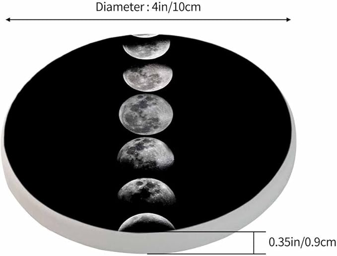 Eclipse Moon Coaster Lunar Universe Astronomy Nature Planet Space Sphere Dark Night Tabletop Protection for Any Table Type Wood, Granite, Glass, Soapstone, Sandstone, Marble, Stone Tables