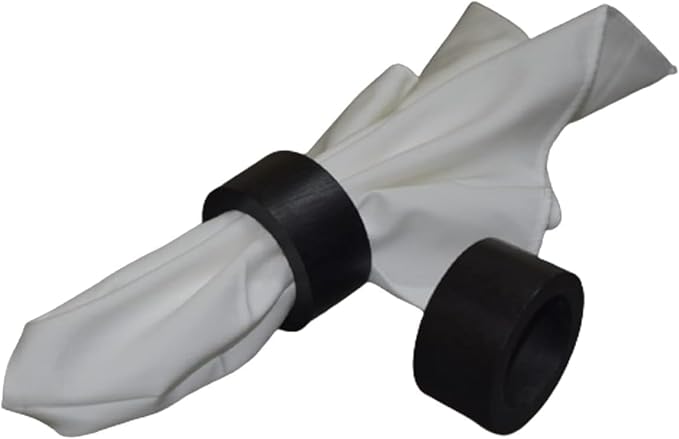 Handmade Black Plan Wooden Napkin Ring Made by Artisan Beautifully Crafted and Designed in India Set of 12
