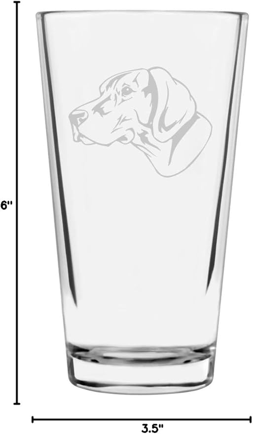 German Shorthaired Pointer (GSP) Dog Themed Etched All Purpose 16oz Pint Glass