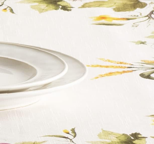 Maison d' Hermine Table Cloth Square Table 100% Cotton 54 x 54 Inches Fall Tablecloth Reusable Everyday Use for Thanksgiving Christmas Decorations Dining Farmhouse (Pumpkin Garden - Cloudy Cream)