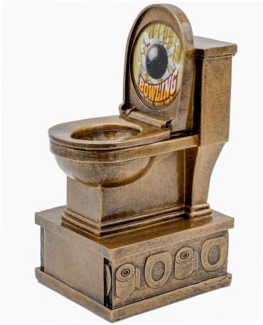Decade Awards Action Pedestal Gold Toilet Bowl Trophy with Optional Inserts - Custom Engraved Plate On Request (7 Inch Tall)