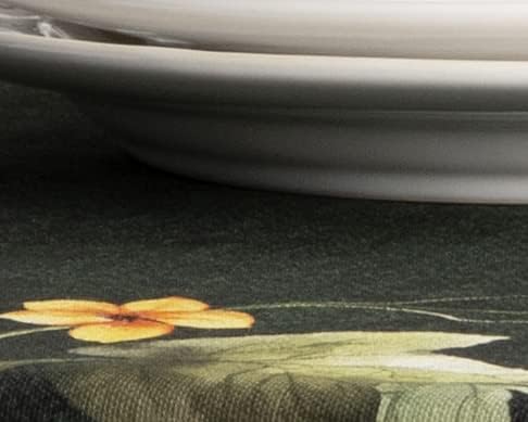 Maison d' Hermine Table Cloth Square Table 100% Cotton 60 x 60 Inches Fall Tablecloth Reusable Everyday Use for Thanksgiving Christmas Decorations Dining Farmhouse Party (Pumpkin Garden - Dark Green)
