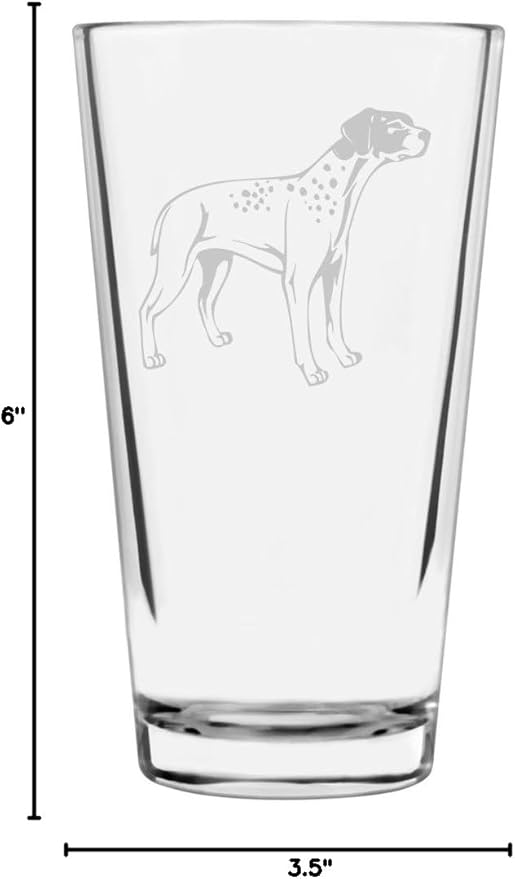 Braque Francais (Pyrenees) Dog Themed Etched All Purpose 16oz Pint Glass