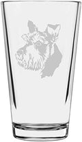 Schnauzer Customizable Dog Themed Etched All Purpose 16oz Pint Glass