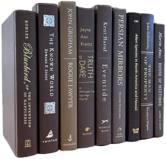 Real Books by Color® (Set of 7, Brown) Decorative Bookshelf Home Decor Shelf Styling Photo Prop
