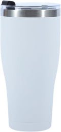 Travel Coffee Tumbler 30 oz, Stainless Steel Mug with Lid and Straw, Insulated Cup for Water, Tea, Hot and Cold Drinks (White)