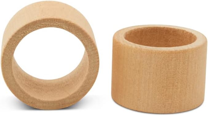 Classic Birch Wood Napkin Rings Set of 6, 1-1/2 inch Farmhouse Napkin Rings Set of 6 for Table Decor, by Woodpeckers