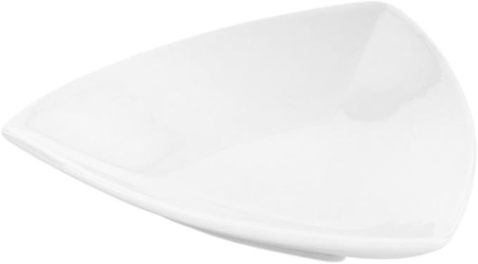 Restaurantware 4 Inch x 4 Inch Porcelain Appetizer Plates 10 Triangle Dipping Plates - Microwave-Safe Oven-Safe White Porcelain Sauce Dishes Chip-Resistant For Desserts Condiments Snacks