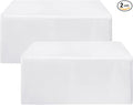HolidayIdeas White Tablecloths for Rectangle 8 Foot Tables - 96 x 30 Inch - 2 Pack Fitted Tablecloths Polyester Fabric Table Cover for Parties, Wedding, Trade Show