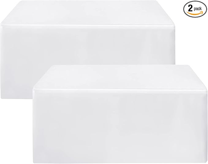 HolidayIdeas 2 Pack Fitted Table Clothes - 48 x 24 Inch - White Rectangle Tablecloths for 4 Foot Tables, Polyester Fabric Tablecloth for Folding Table, Parties, Birthday, Wedding, Trade Show
