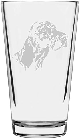 English Setter Customizable Dog Themed Etched All Purpose 16oz Pint Glass