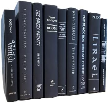 Real Books by Color® (Set of 3, Black Silver) Decorative Bookshelf Home Decor Shelf Styling Photo Prop